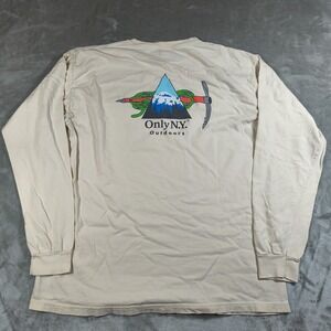 Only NY Shirt Mens Large Beige Outdoors Long Sleeve Crewneck Mountain Streetwear